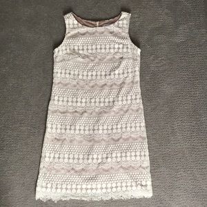 Jessica Howard, size 12, White & Tan lace dress